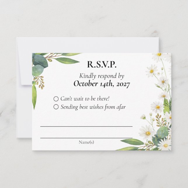 Tema botânico de eucalipto de casamento RSVP (Frente)
