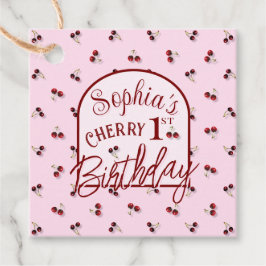 Tema Cereja Primeiro Aniversário Favorece Etiqueta