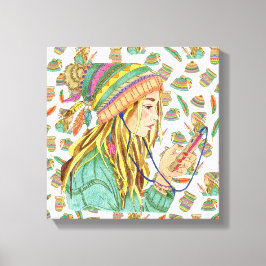 Tema da canvas Boho Hat Girl