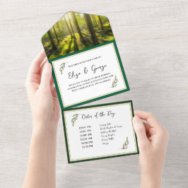 Tema da Floresta Verde Tudo em Um Convite de casam