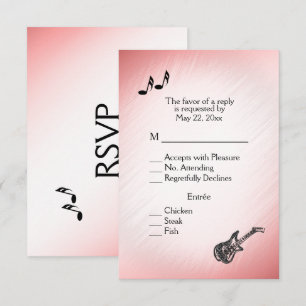 Tema da guitarra - Pink Blush RSVP com opção de me