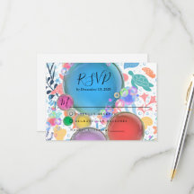 Tema de Água do Mar para RSVP de Casamento