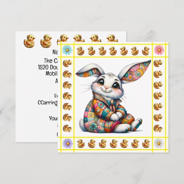 Tema de Animais Bebês Preciosos - Convite (Frente/Verso)