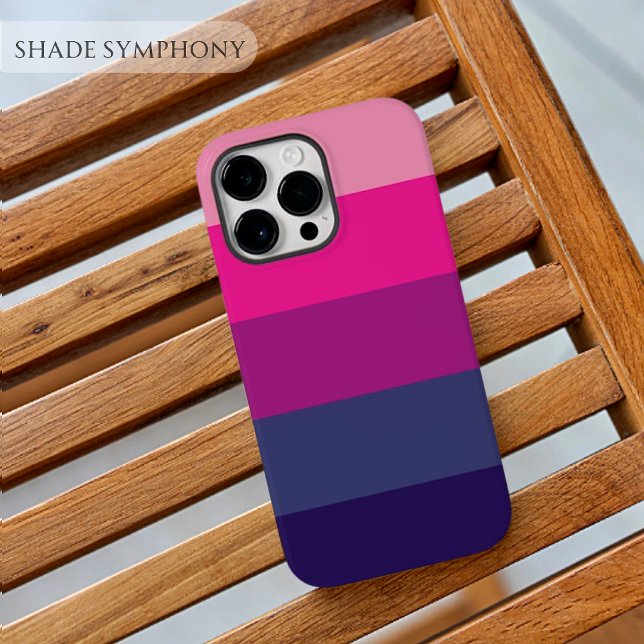 Tema de Bloqueio de Cor de Faixa de Paleta Roxa Es (Aesthetic Purple Palette Stripe Color Block theme Case-Mate iPhone Case)