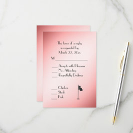 Tema de Casamento de Golfe Rosa RSVP com Seleção d
