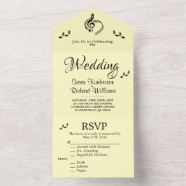Tema de Casamento de Música Elegante Amarelo