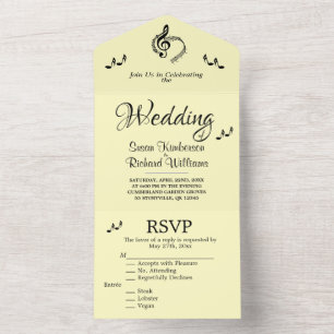 Tema de Casamento de Música Elegante Amarelo