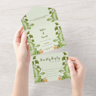 Tema de Casamento Floral Rosa Verde