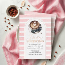 Tema de Chá de Bebê de Noiva com Café Rosa e Doura