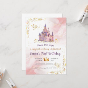 Tema de convite de pequena princesa. Festa infanti
