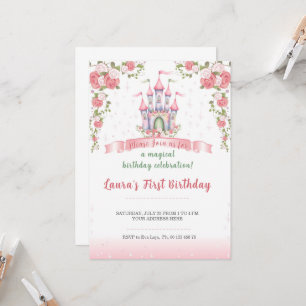 Tema de convite de pequena princesa. Festa infanti
