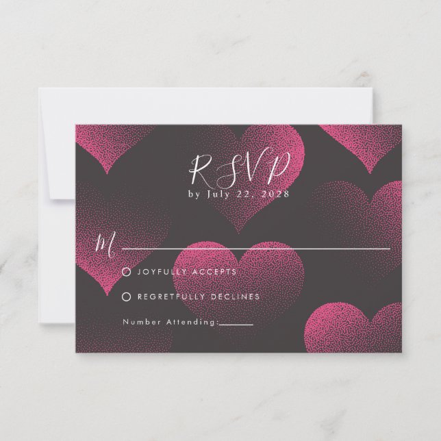 Tema de Coração Vermelho Simples para RSVP de Casa (Frente)
