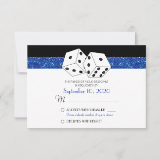 Tema de Dice de Las Vegas RSVP Real Blue Faux Glit