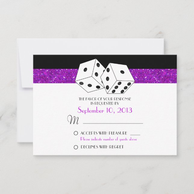 Tema de Dice de Las Vegas RSVP RPX Faux Glitter (Frente)