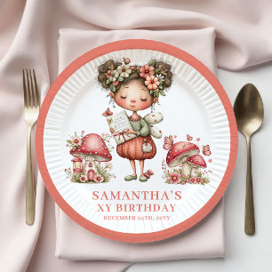 Tema de Fada Aniversário de 6 anos Prato de Papel