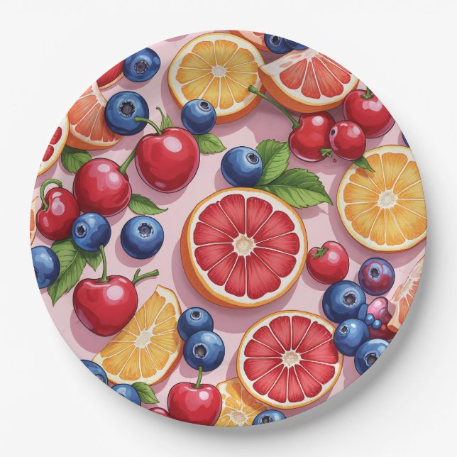Tema de frutas fofas pratos frutados (Frente)
