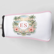 Tema de Golfe Costeiro de Praia com Monograma Eleg