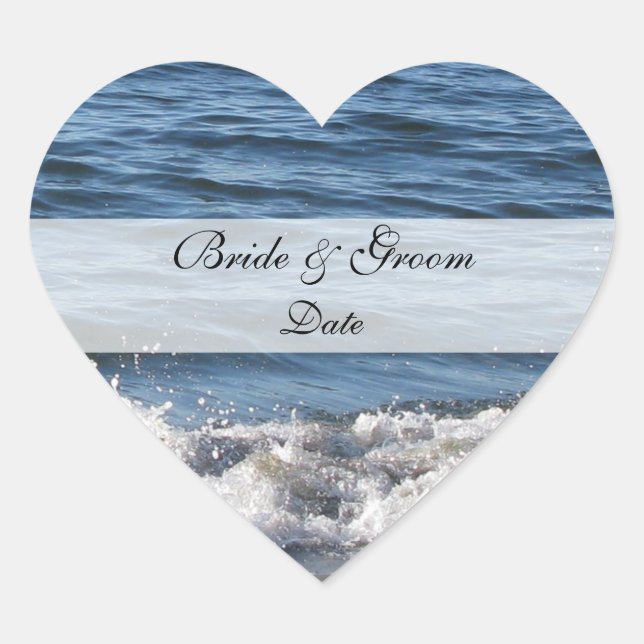 Tema de Heart Beach Salve os adesivos de Data (Frente)