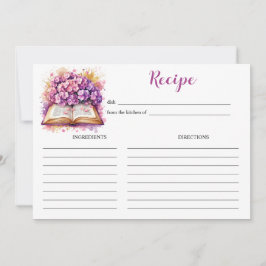 Tema de Livro de Hydrangea Cartão de Receita Elega