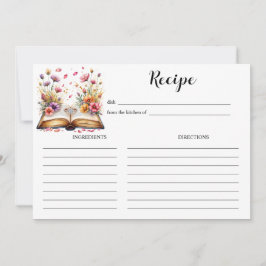 Tema de Livro e Anel Receita Elegante de Cartão