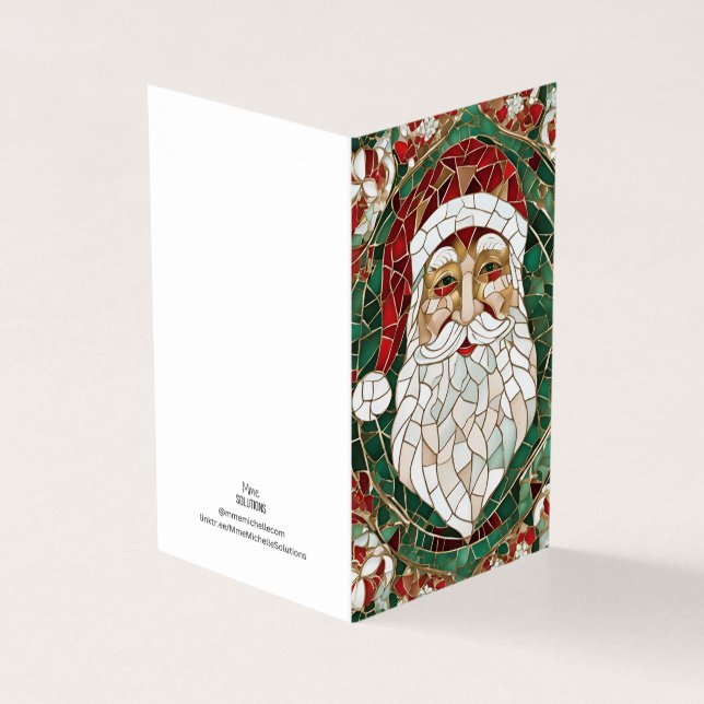 Tema de Natal Vidro quebrado com mosaico Santa Cla (Exterior)