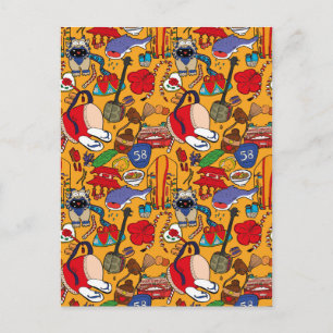 Tema de Okinawa ilustração de uchina 沖 cartão post