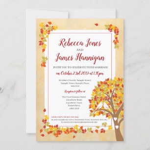 Tema de outono de Convite de Casamento, Convite de
