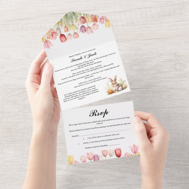 Tema de Páscoa Tulipa Casamento (Aba destacável)