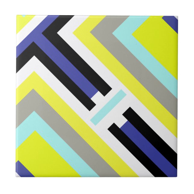 Tema de Pastel Azul Amarelo-Abstrato Funky Art (Frente)
