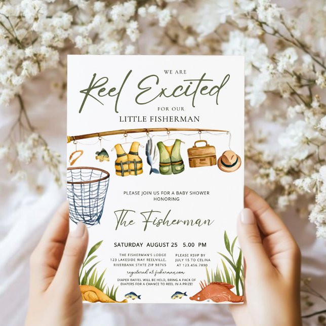 Tema de Pesca do Convite ao Chá de fraldas Encanta (Criador carregado)
