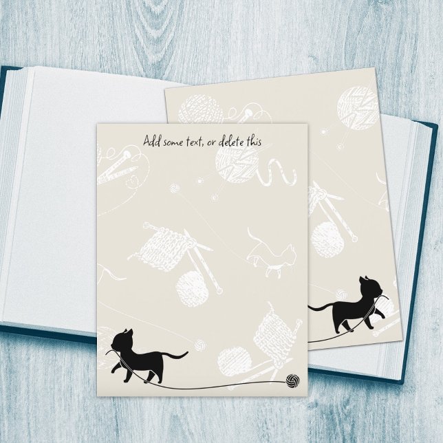 Tema de tricô Gata Papel Scrapbook de Vazio de Yar (Criador carregado)