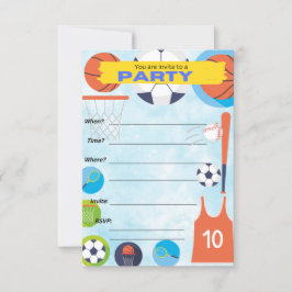 tema desportivo, convite de aniversário