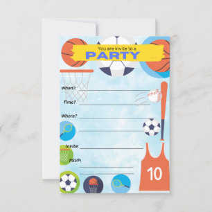 tema desportivo, convite de aniversário