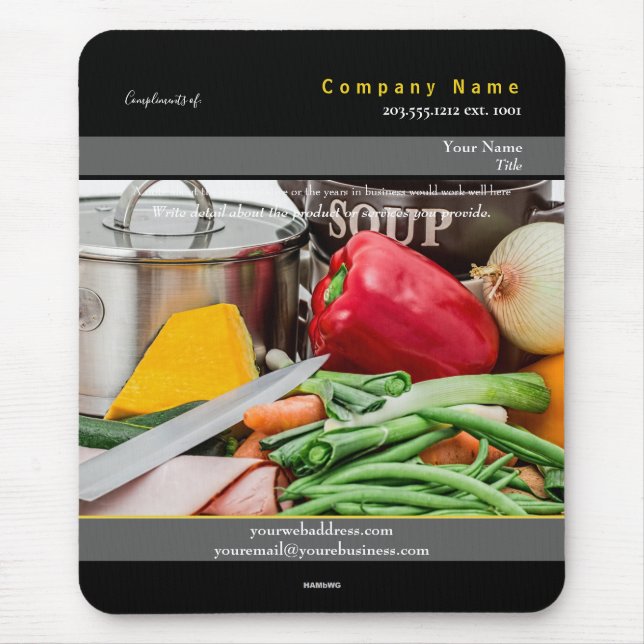 Tema do Cozinhar do Mousepad do promocional - HAMb (Frente)