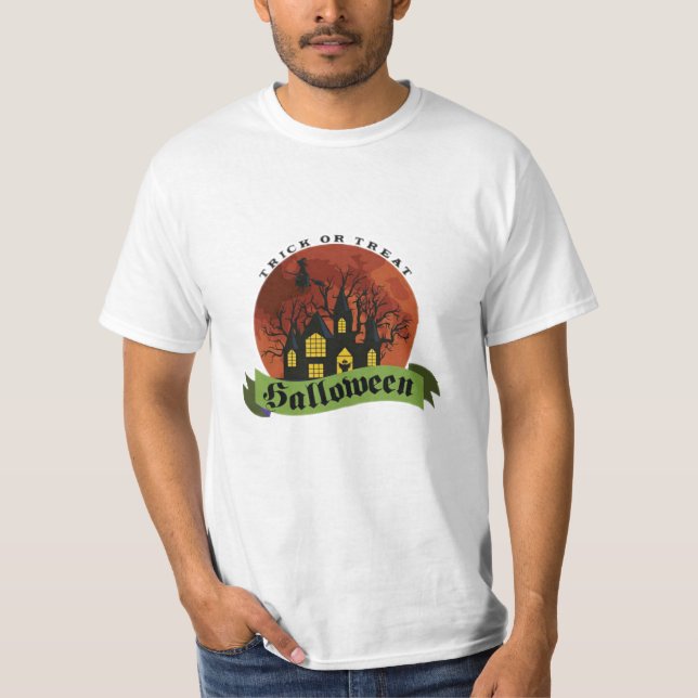 Tema do Dia das Bruxas da Imagem da Camisa (Frente)