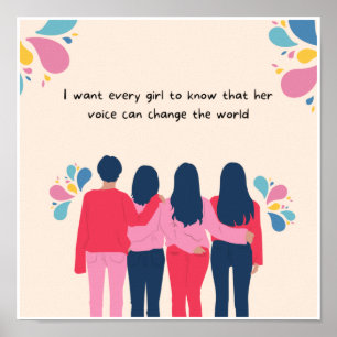 Tema do Dia das Mulheres Design de Poster Fofo