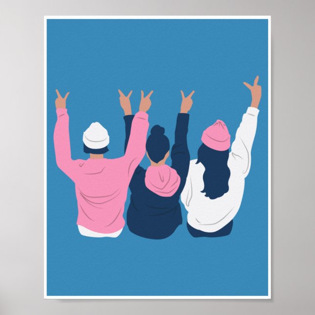 Tema do Dia das Mulheres Design de Poster Fofo (Frente)