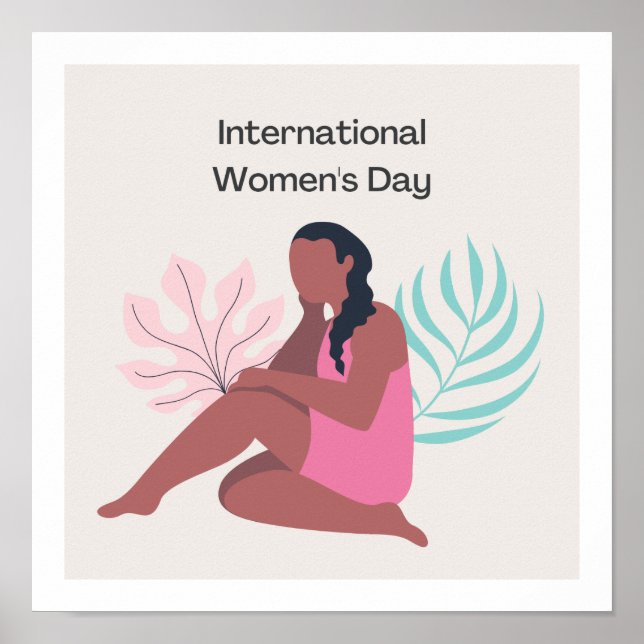 Tema do Dia das Mulheres Design Fofo Poster (Frente)