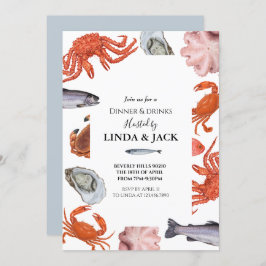 Tema do marisco do convite de festas do comensal