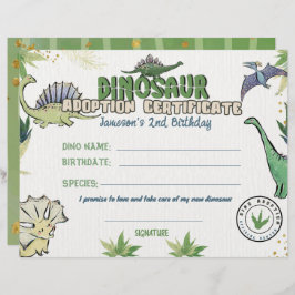 Tema do Partido Dinossauro, Certificado de Adoção