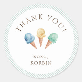 Tema do sorvete Obrigado Clássico Do Adesivo Redon