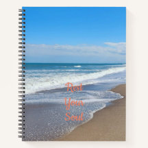 Tema do spa de praia com o notebook espiral de Diá