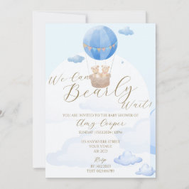 Tema do Urso Azul do Convite para Chá do Baby Boy