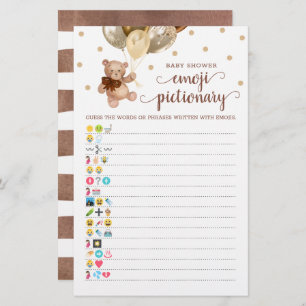 Tema do Urso de Teddy chá de fraldas Emoji Piction