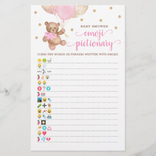 Tema do Urso de Teddy chá de fraldas Emoji Piction