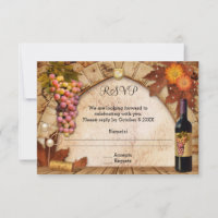 Tema do vinho ou convite clássico do vinhedo RSVP