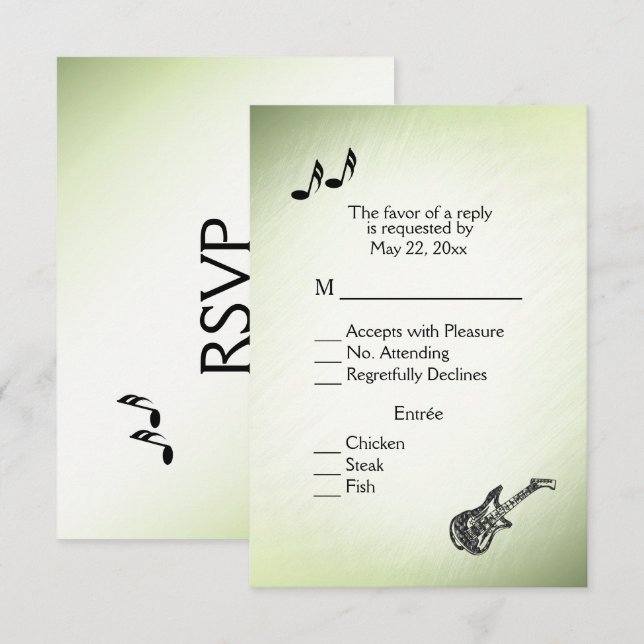 Tema do violão - RSVP Verde impressionante com a e (Frente/Verso)