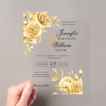 Tema Dourado de Rosas de Casamento Elegante
