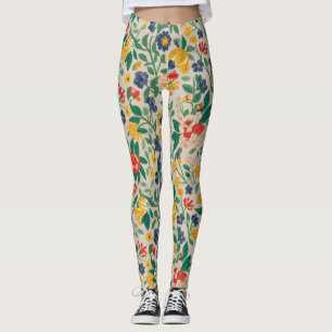 Tema floral das leggings