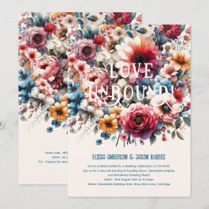 Tema Floral Máximo de Convites para Casamento DOUR